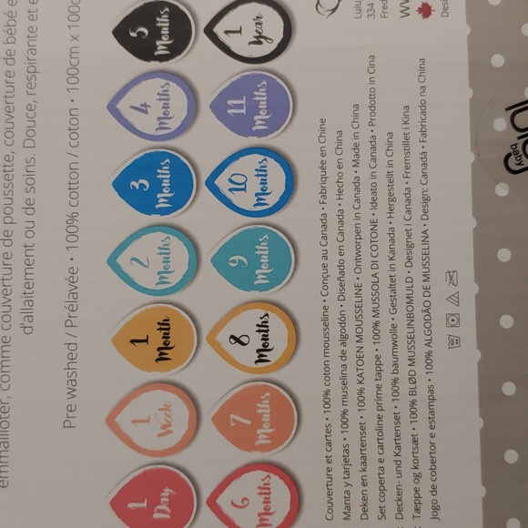 Baby's first year, 1 muslin blanket and 14 milestones in Box - Picture 4 of 4